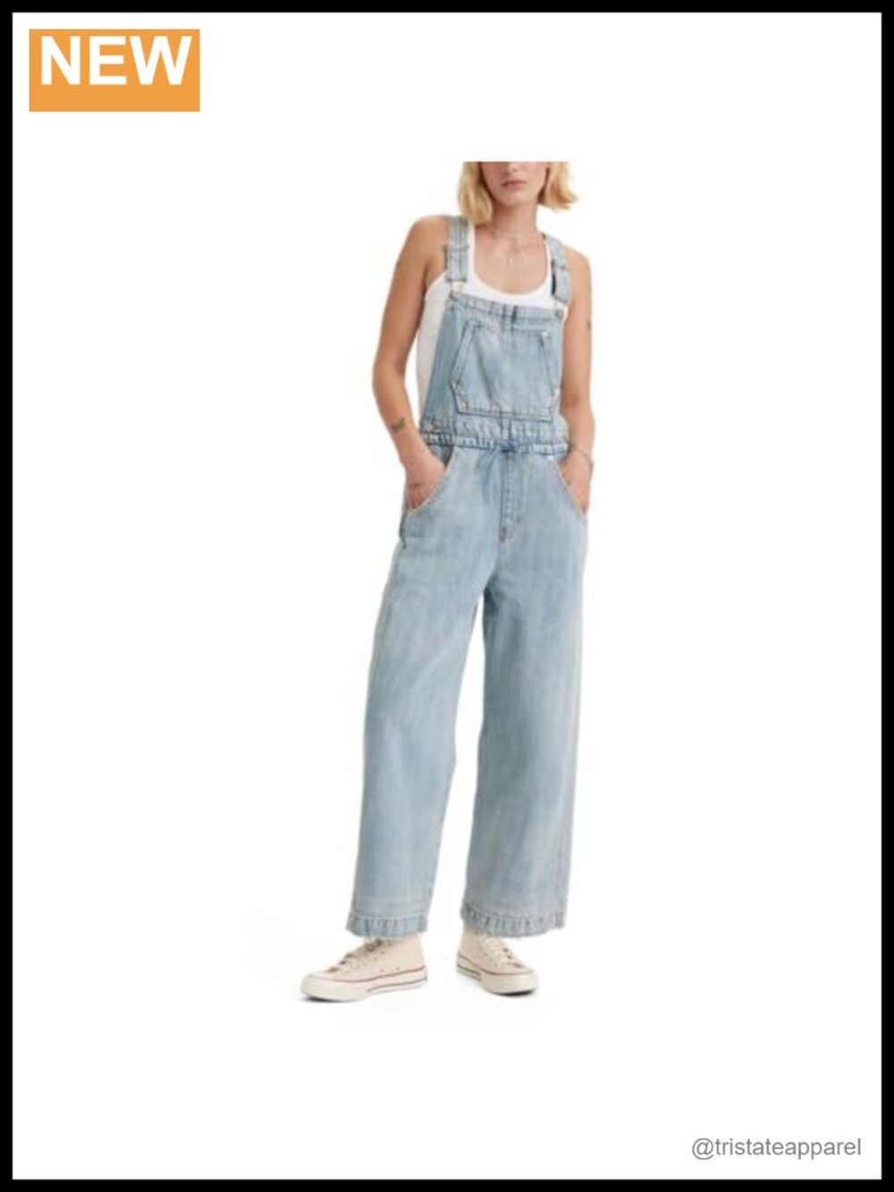 Womens Apron Overall Jeans Cotton Denim Straight Leg Non Stretch